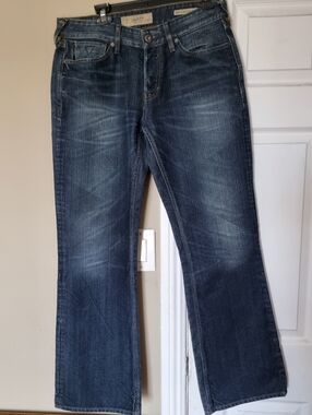GUESS Men's Falcon Regular Boot Size 34x32 Faded Dark Blue Bootcut Jeans